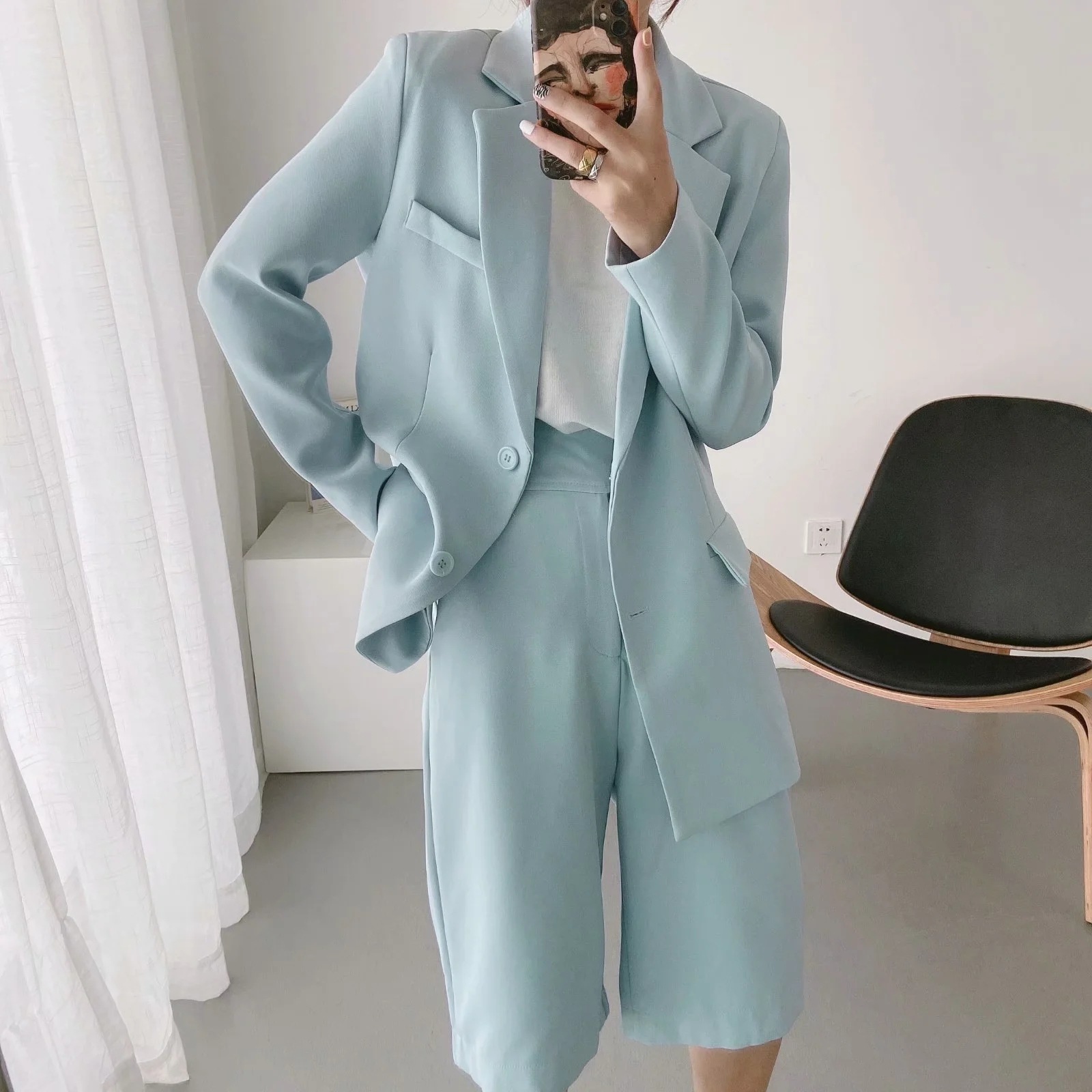 Women's Fashion All-match Thin Single-breasted Suit Jacket Pants