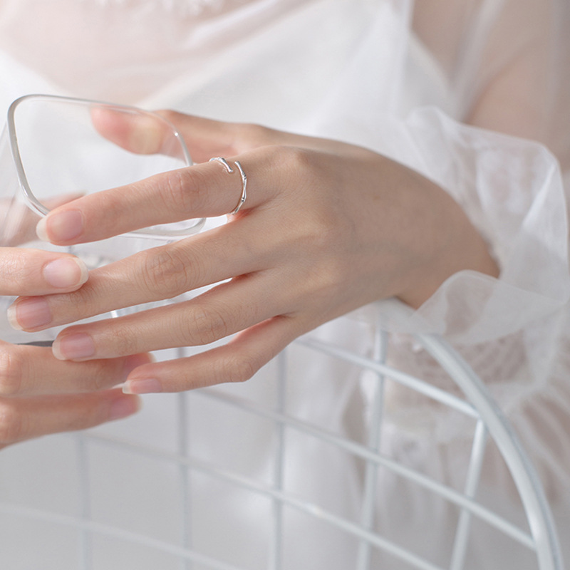 Small Design Sense Bamboo Joint Opening Adjustment Ring Women