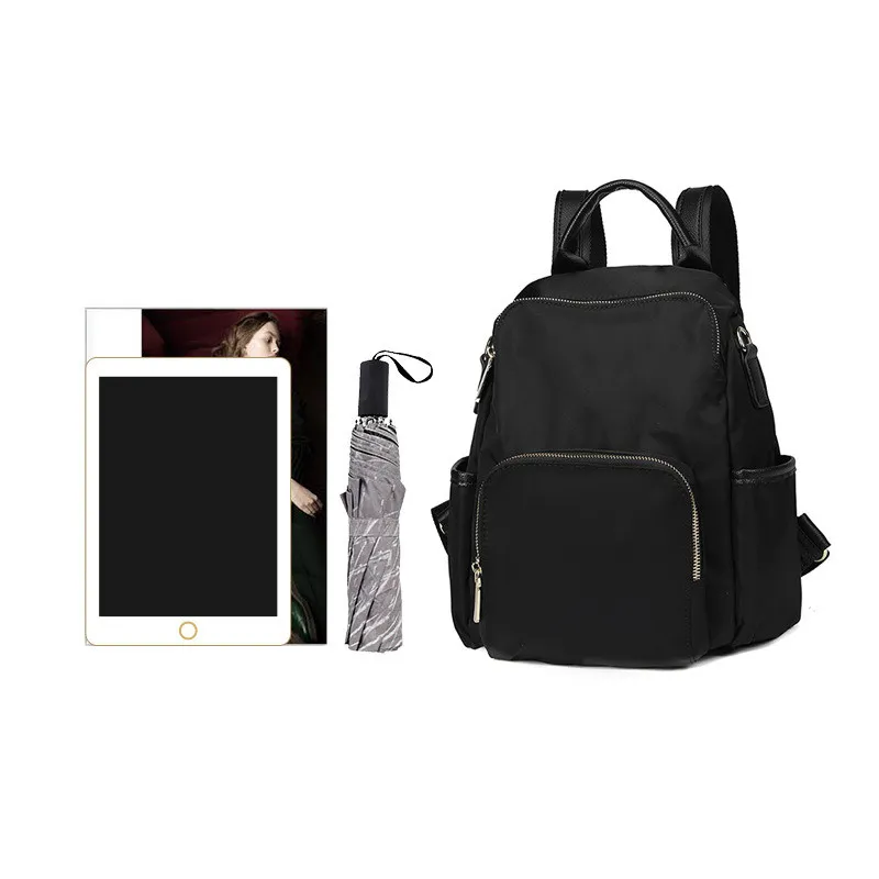 Small Crossbody Dual-use Fashion Lightweight Canvas Mommy Bag - Black