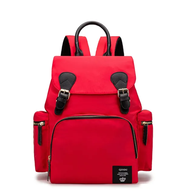 Multifunctional Large capacity Backpack, Portable For Mother And Baby Red - Shop at LoveMi