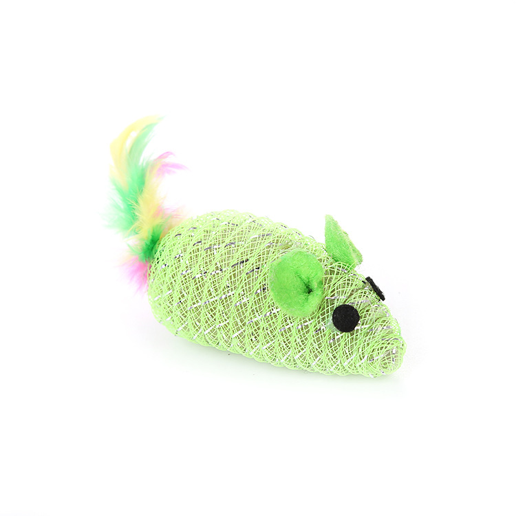 Multi-color Funny Cat Toy With Colored Feathers