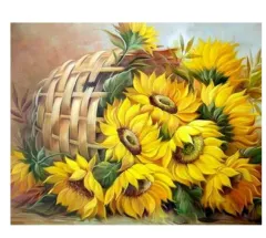 Fallen Flower Basket - Painting By Numbers Kits - Yellow - View 1