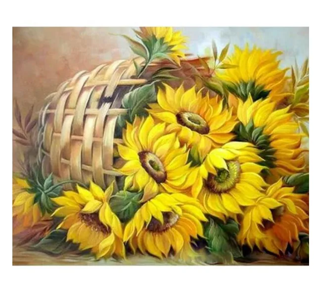 Fallen Flower Basket - Painting By Numbers Kits - Yellow