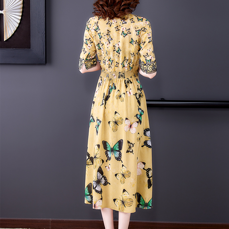 Summer V-neck Dresses, High-end, Luxury, Big-name Temperament, Age Reduction, Popular Skirts