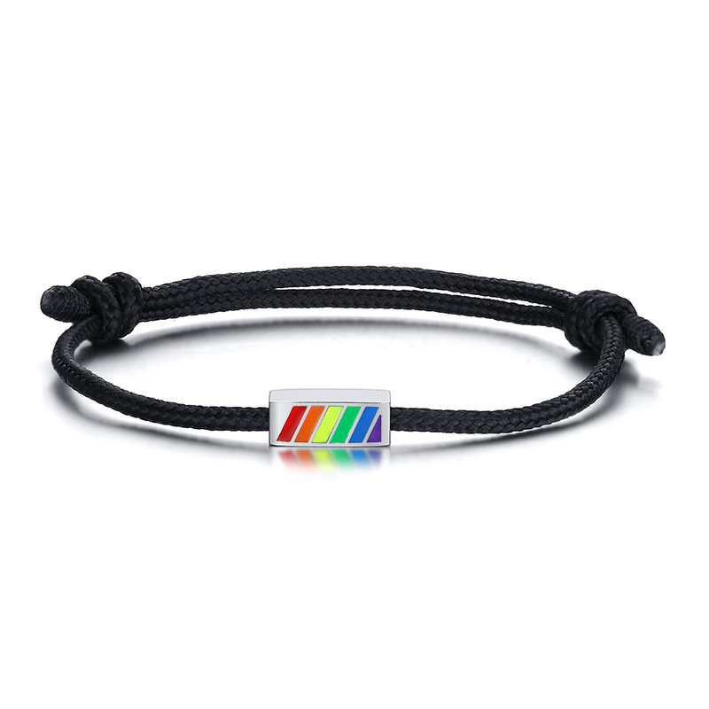 Adjustable Rainbow Hand Strap Stainless Steel Rectangular
