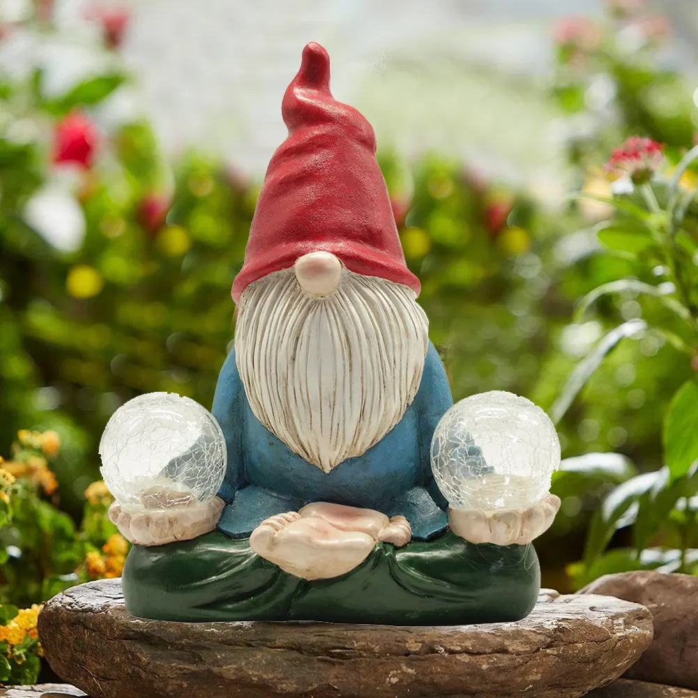 Solar LED Resin Ornaments Dwarf Doll Outdoor