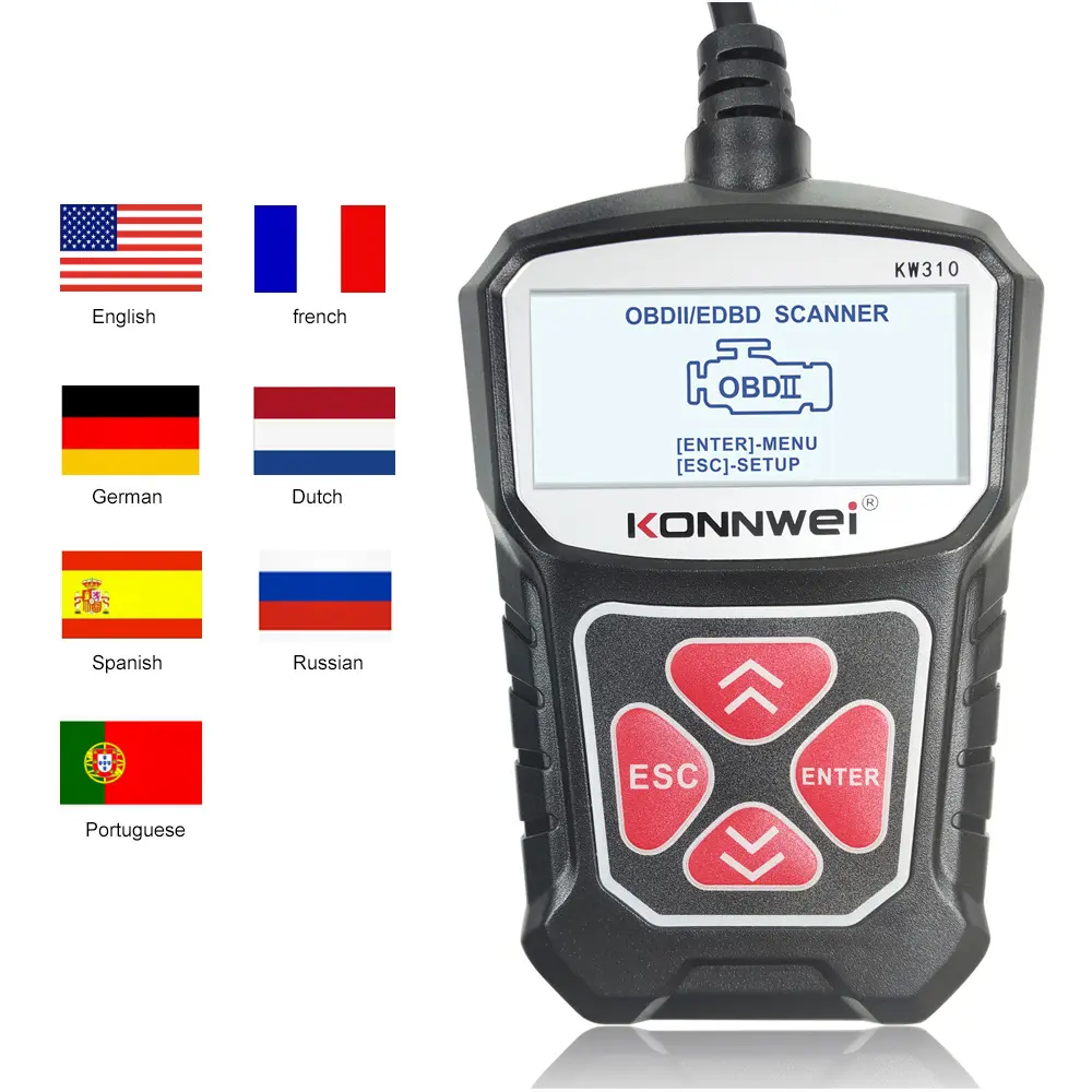 KW310 Car Diagnostic Scanner Barcode Reader