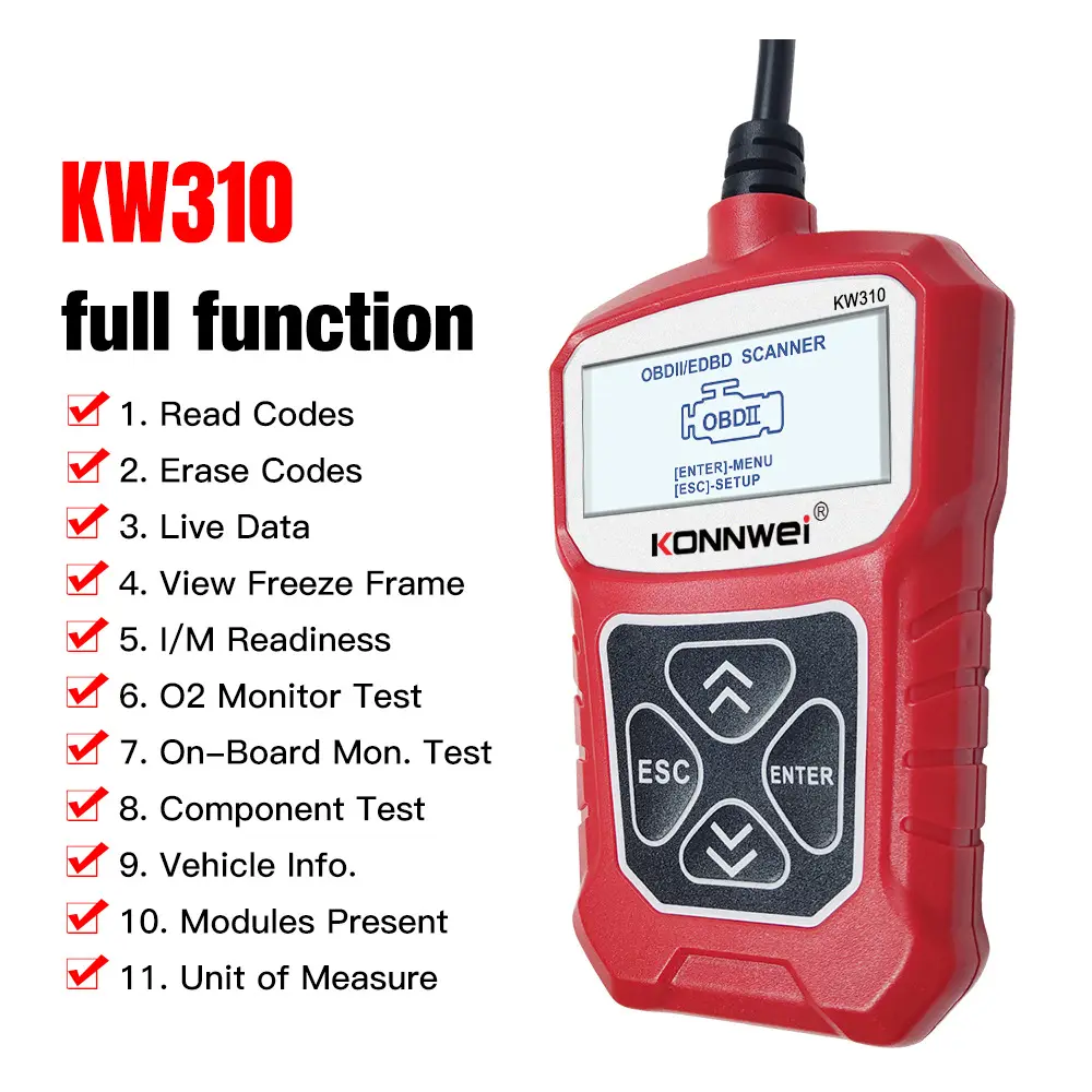 KW310 Car Diagnostic Scanner Barcode Reader
