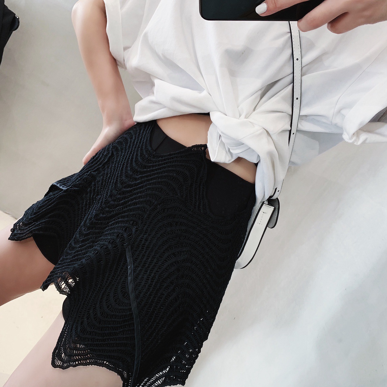 Title 6, Stitching Hollow High-waist Culottes for Women,...