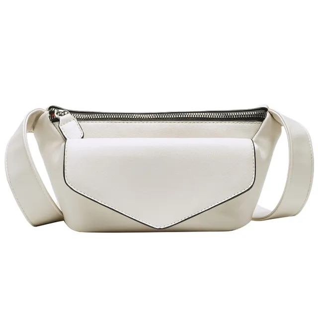 Shoulder bag wild fashion chest bag girl waist bag White - Shop at LoveMi