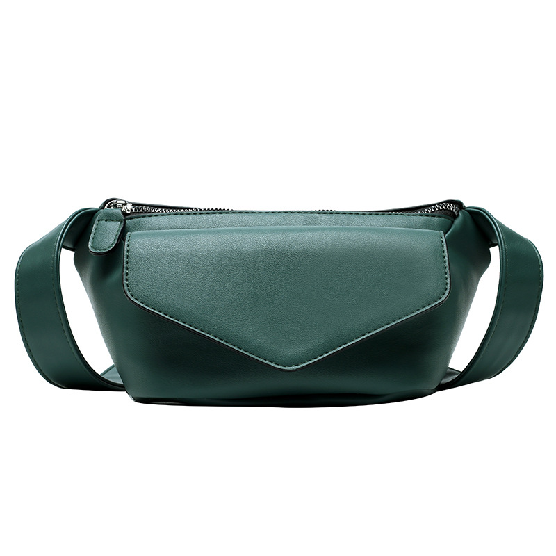 Shoulder bag wild fashion chest bag girl waist bag Green - Shop at LoveMi