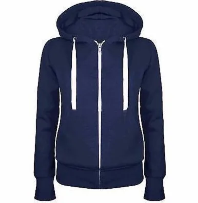 Women's Plush Cotton Hooded Sweater Coat Blue - Shop at LoveMi