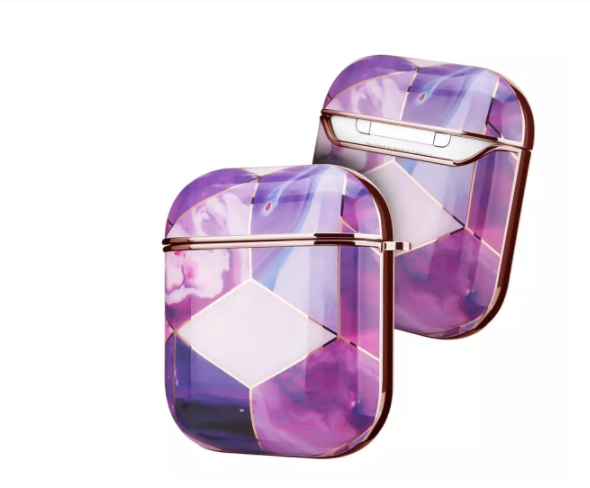 Compatible with Apple, Foreign Trade Marble IMD Earphone Cover Electroplated Gold Airpodspro Earphone Universal Protective Cover PC Hard Case 2