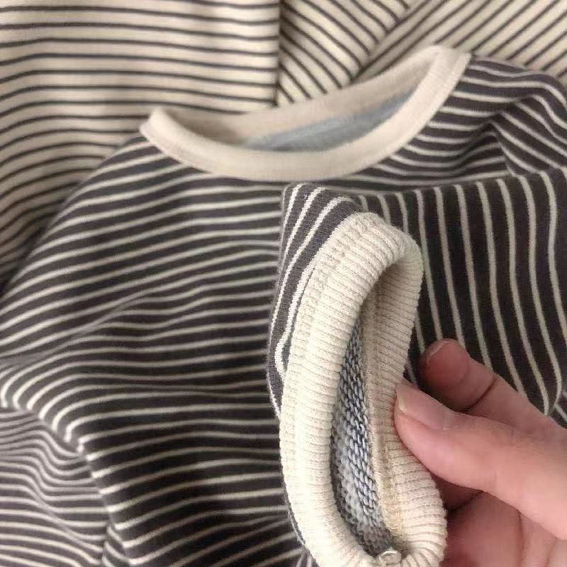 Sweater Korean Art Loose Striped Shirt, Children's T-shirt, Basic Bottoming Shirt