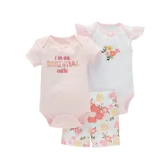 Summer New Romper Shorts Three-piece Suit - Pink - View 1