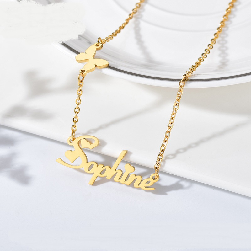 Titanium Steel Letter English Name Necklace