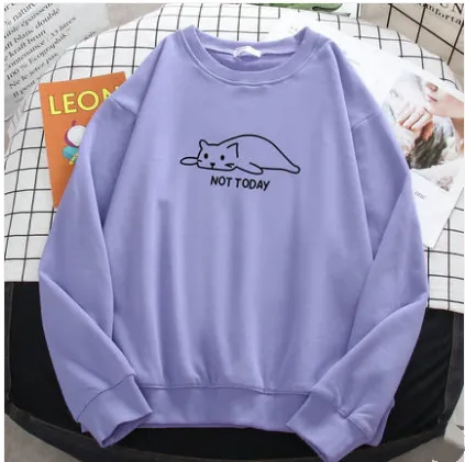 Spring And Autumn Thin Women's Hooded Sweater New Loose Purple - Shop at LoveMi