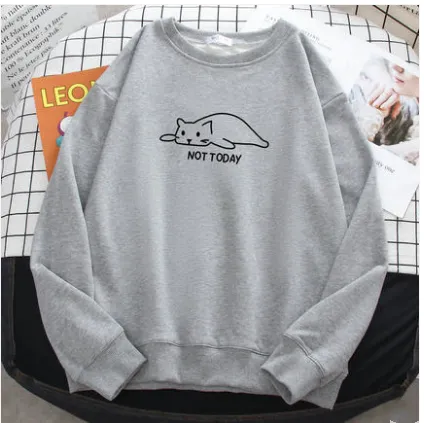 Spring And Autumn Thin Women's Hooded Sweater New Loose Grey - Shop at LoveMi