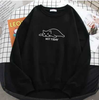 Spring And Autumn Thin Women's Hooded Sweater New Loose Black - Shop at LoveMi