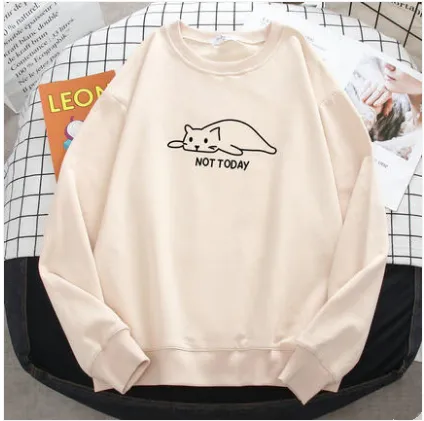Spring And Autumn Thin Women's Hooded Sweater New Loose - White1