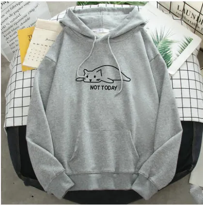 Spring And Autumn Thin Women's Hooded Sweater New Loose Grey - Shop at LoveMi