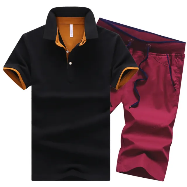 Men's Lapel Cotton Polo Shorts Plus Size Cotton Casual Sports Suit G 4Xl - Shop at LoveMi