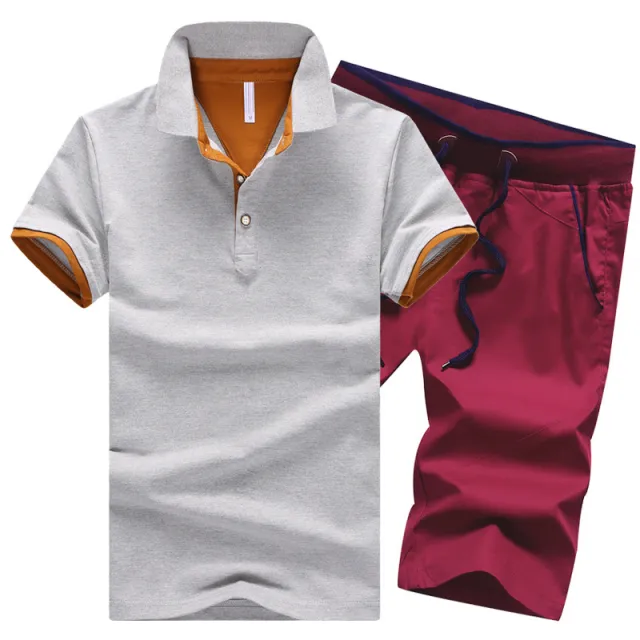 Men's Lapel Cotton Polo Shorts Plus Size Cotton Casual Sports Suit B 3Xl - Shop at LoveMi