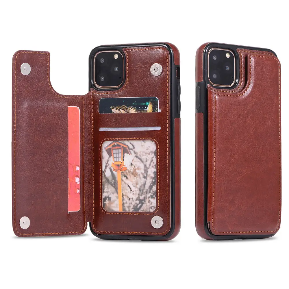 Crazy Horse Pattern Card Mobile Phone Holster