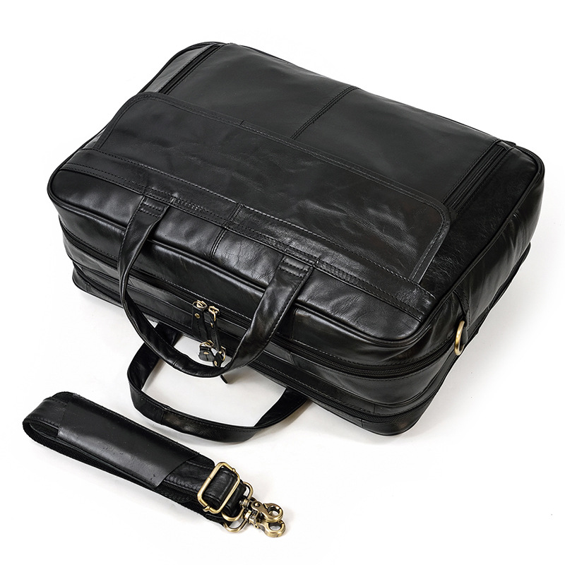 Title 1, Leather Mens Briefcase Retro Business Handbag....