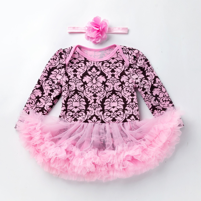 Amazon Baby Clothing Baby Crawling Clothes Ha Dress Newborn Spring And Autumn Long Sleeve Printed Jumpsuit Factory Direct Sales