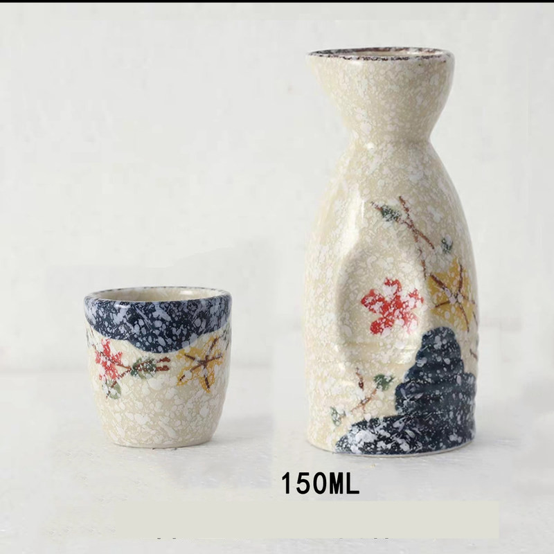 Japanese Retro Sake Wine Warmer Gift Box Set Hot Wine Shochu Pot Ceramic Wine Cup White Wine Household Wine Glass