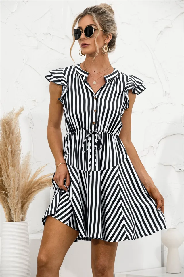 Nellie Fashionable Short Sleeve Mini Dress Black - Shop at LoveMi