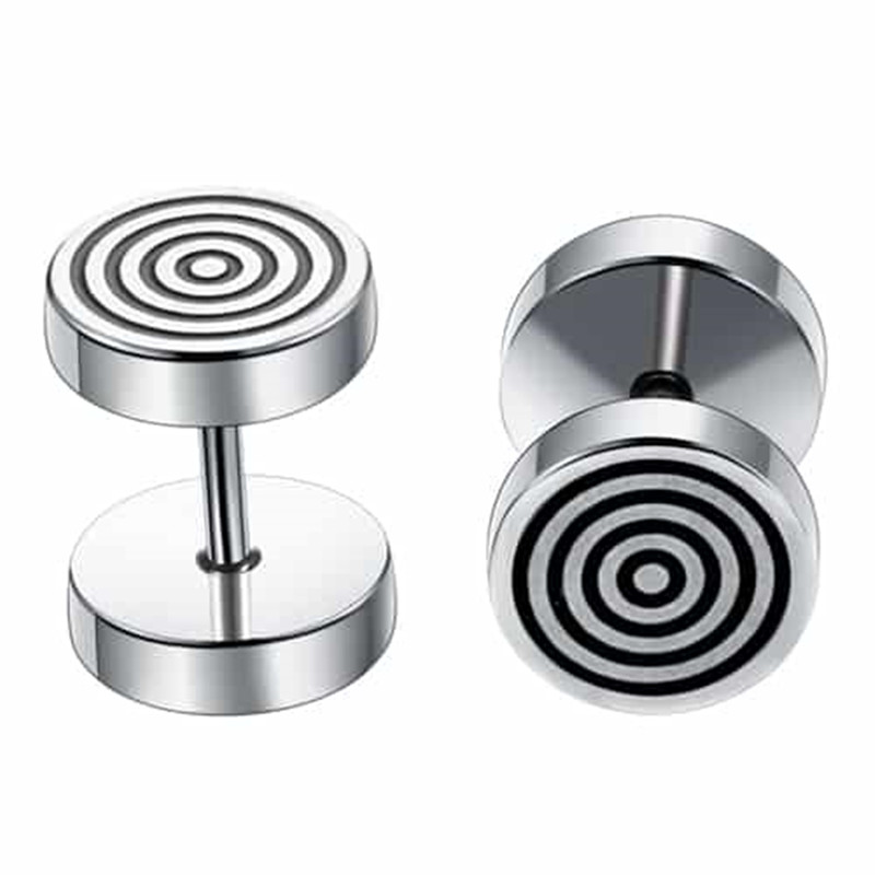 Titanium Steel Barbell Men's Earrings Fashion Dumbbell Earrings