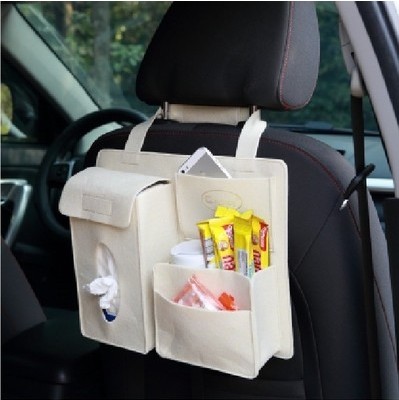 Bed Storage Bag with Pocket Felt Bedside Hanger Table Sofa Bedroom Mattress Bedside Anti slip Organizer Holders Beige - Shop at LoveMi