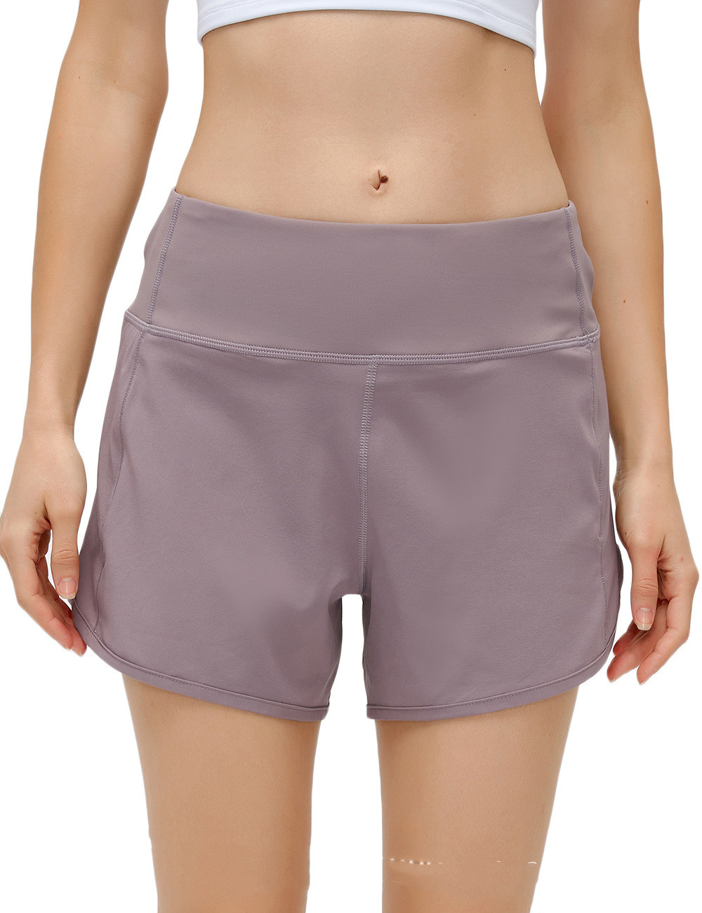 Title 3, Shorts Back Waist Zipper Pocket Yoga Shorts Wit...