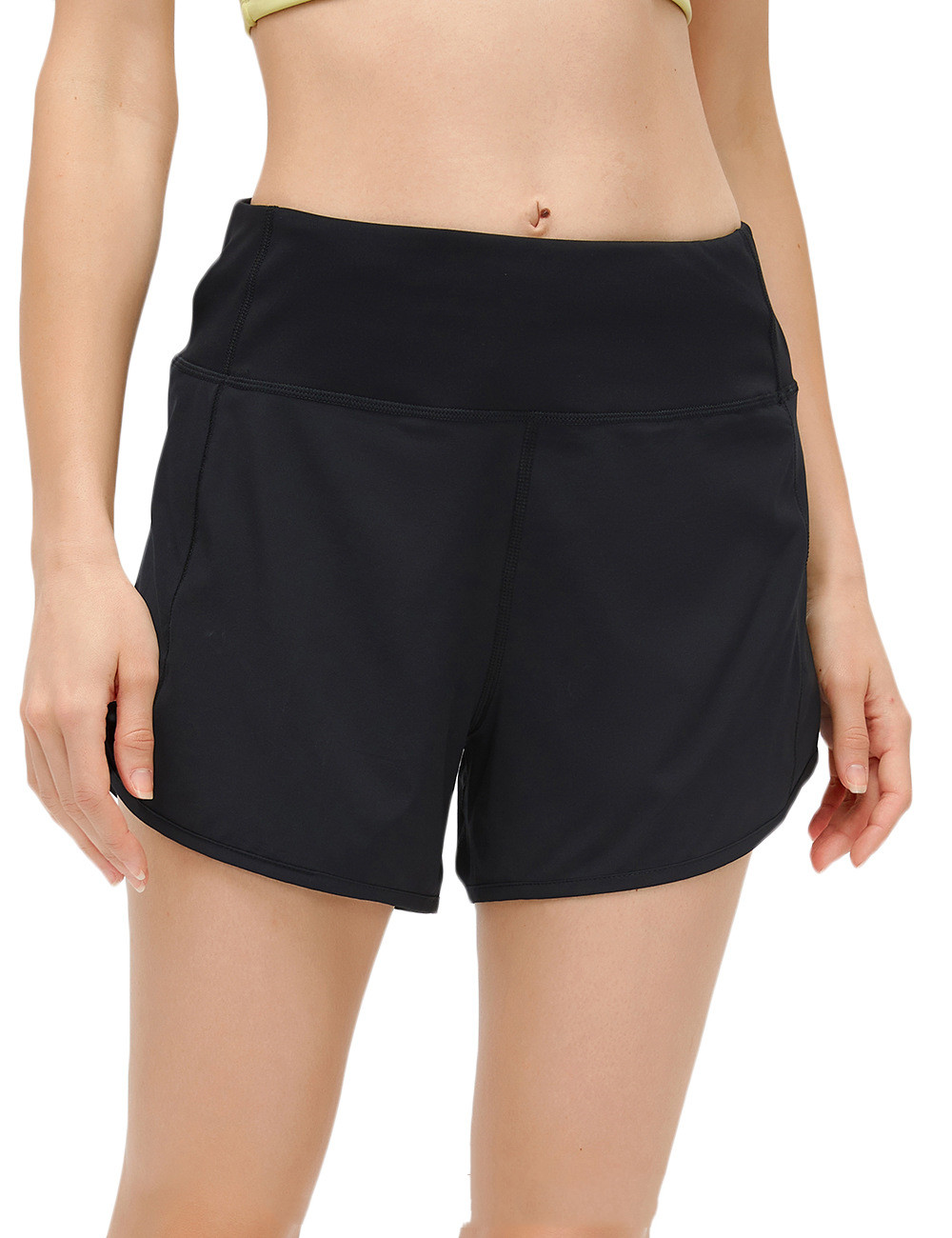 Title 7, Shorts Back Waist Zipper Pocket Yoga Shorts Wit...