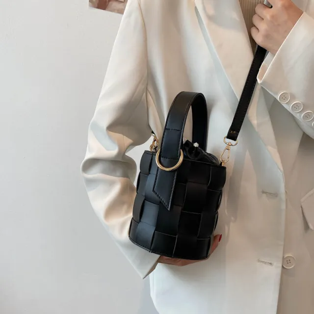 Bucket Bag Summer Shoulder Messenger Bag Female Bag All match Bag Black - Shop at LoveMi