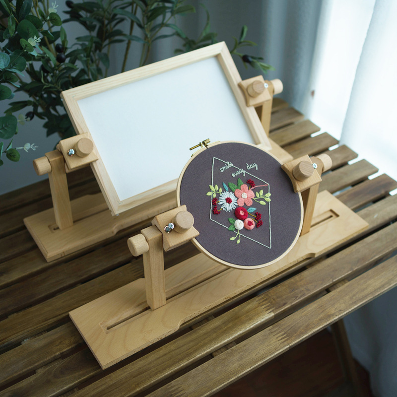 Desktop Embroidery Frame Desktop Adjustable Beech Wood Frame — image 1