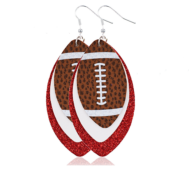 Multilayer Rugby Earrings Explosive Leather Earrings Leather Earrings Leather Earrings