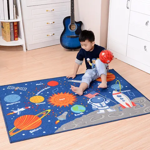 Outer Space Kids Rug Cute Room Carpet
