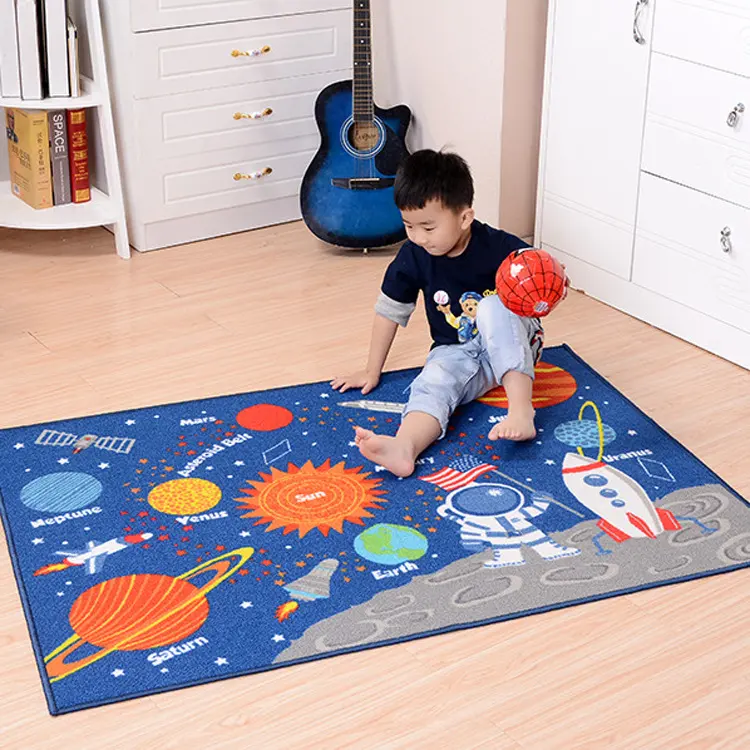 Outer Space Kids Rug Cute Room Carpet