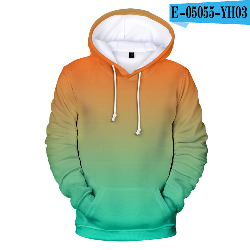 Colorful Gradient 3D Digital Color Printing Hooded Sweater