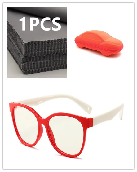 Anti blue light children glasses Red White Set1 - Shop at LoveMi