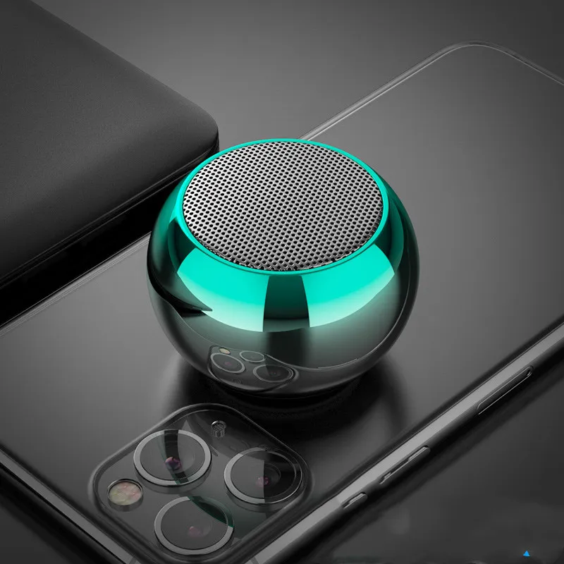 M3 Colorful Wireless Speakers 3D Mini Electroplating Round Steel Cannon Blue tooth Speaker Radio Support U Disk Subwoofer – image 5