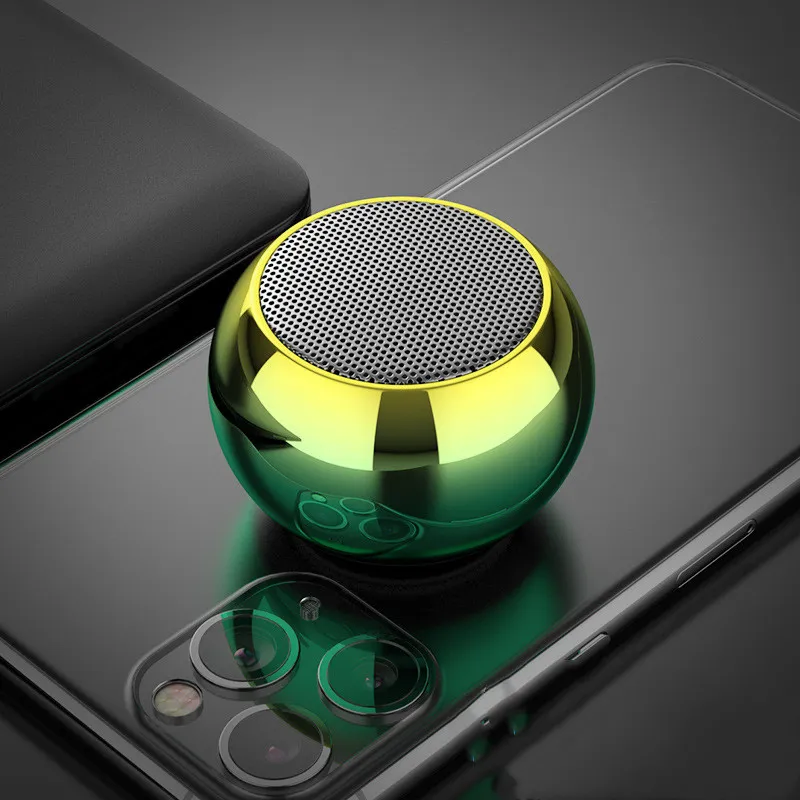 M3 Colorful Wireless Speakers 3D Mini Electroplating Round Steel Cannon Blue tooth Speaker Radio Support U Disk Subwoofer – image 4