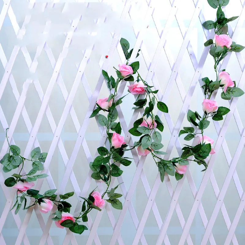 Ceiling Winding Artificial Flowers Home Decoration Flowers Wedding Flowers - 16Pink Flowers