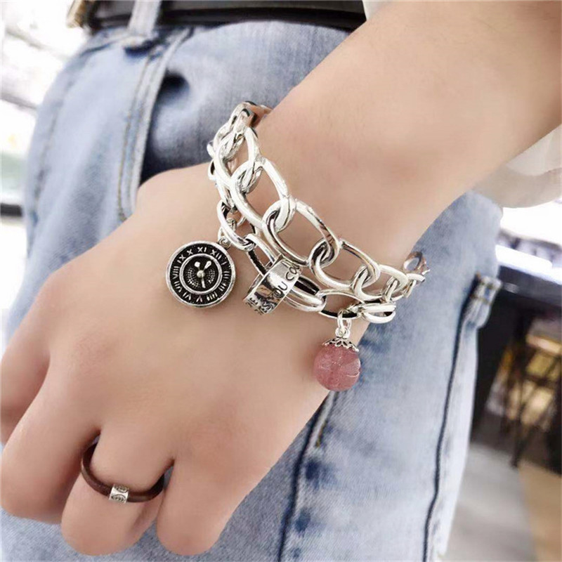 Fashion Vintage Strawberry Crystal Bracelet