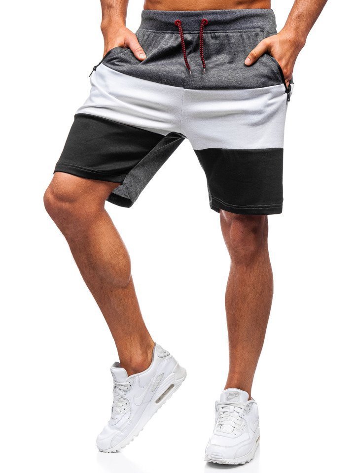 Summer New Shorts Fashion Trend Stitching Drawstring Sports Shorts