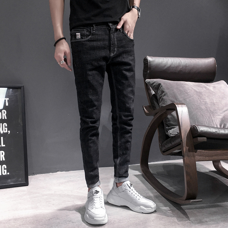 Title 3, Retro Simple Slim-fit Small Feet Long Jeans