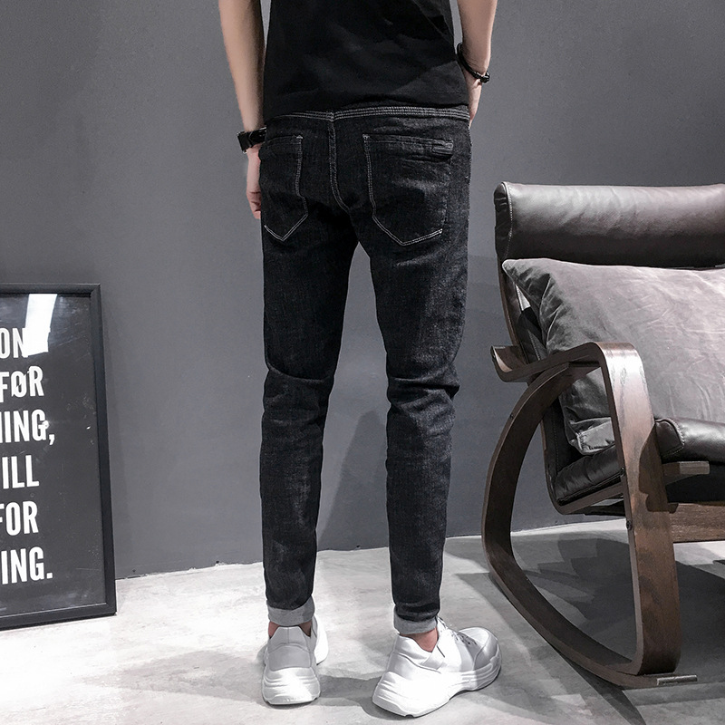 Title 5, Retro Simple Slim-fit Small Feet Long Jeans